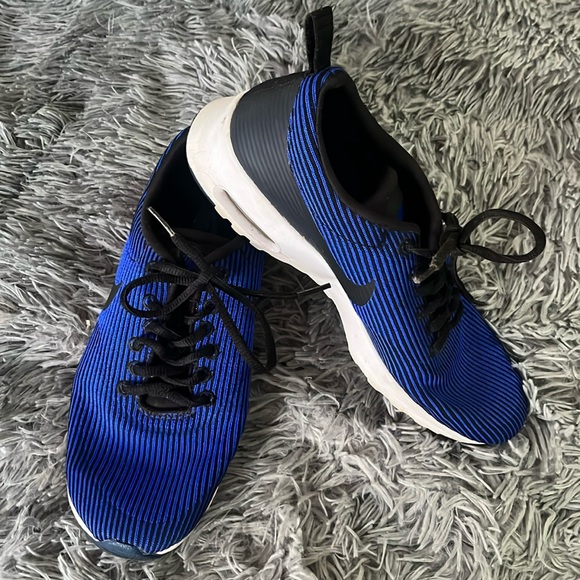 Striped Cuff Footie-Black/Royal Blue main image 0